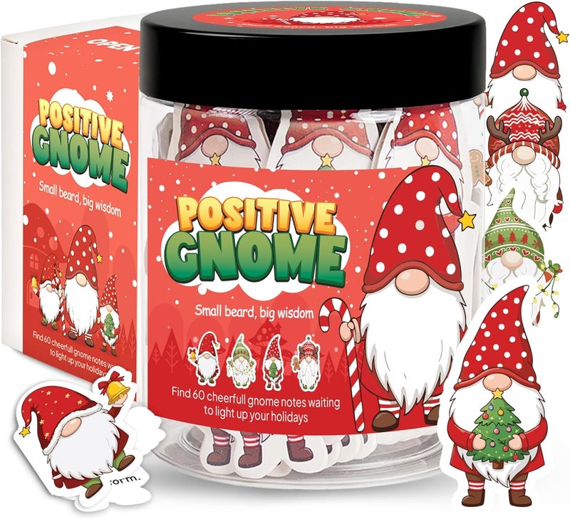 BOYESE Positive Gnome Jar With 60 Affirmation Cards, Emotional Support Gnomes, Gnome Gifts For Women, Christmas Gifts for Teens, White Elephant Gift, Christmas Stocking Stuffer for Teen Girls, Teen Boys - Image 1